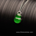 18K White Gold Icy Jadeite Cucurbit Pendant